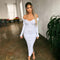 Long Skirt Deep V-neck Long-sleeved Knitted Jumper - ROUTINE FASHION